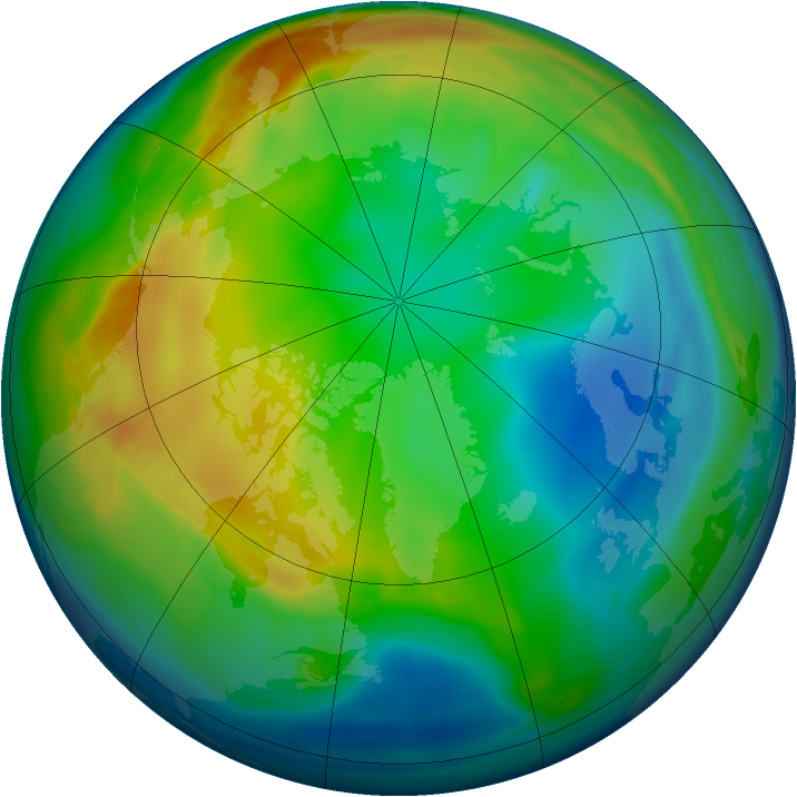 Arctic ozone map for 17 December 2007
